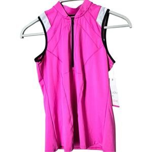 Lucky in Love Women's Pink Sleeveless  Athletic Sporty Tennis  Golf Top Sz M NWT